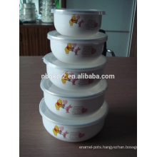 porcelain enamel mixing bowl high quality with PP lid